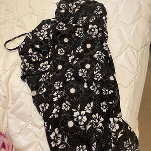 Floral Black and White Dress
